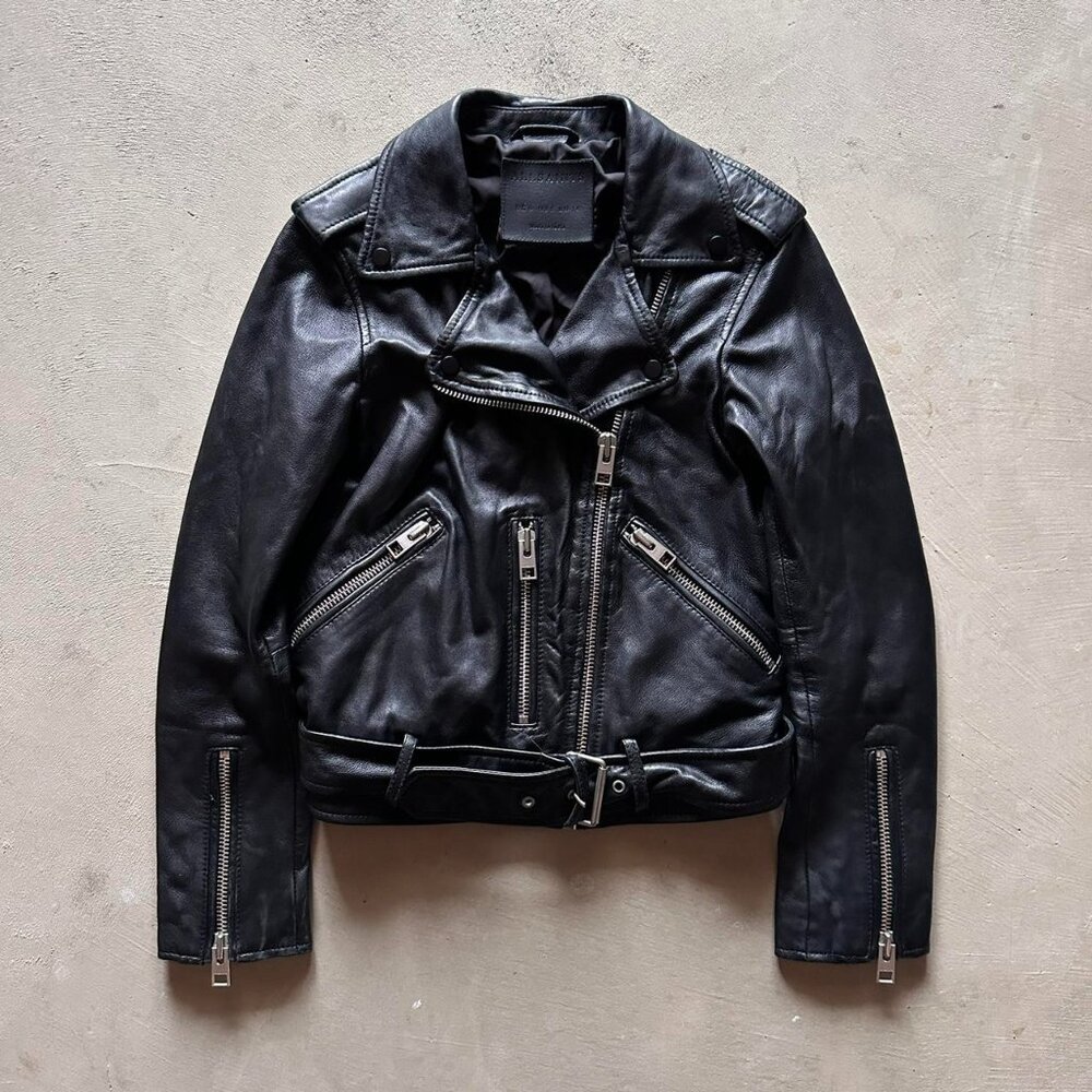 allsaints black sheep leather biker moto jacket